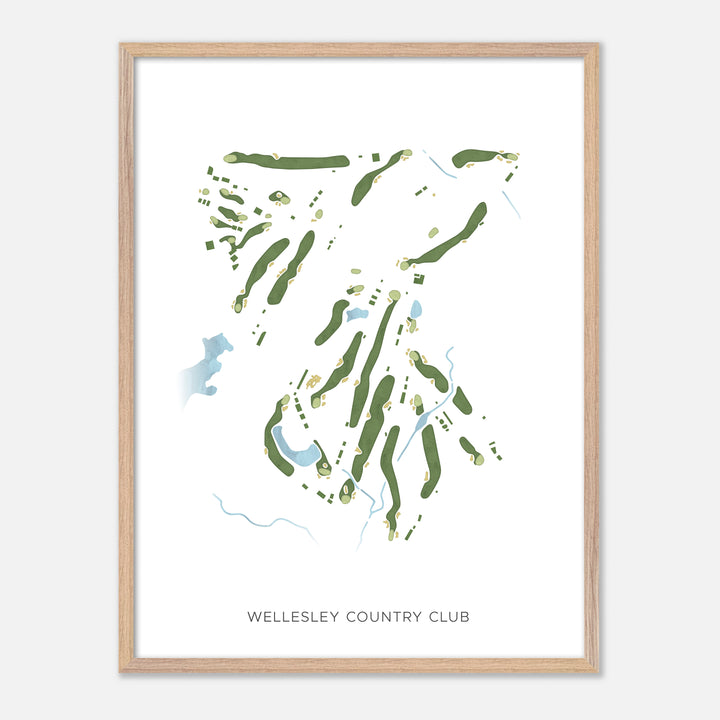 Print of Wellesley Country Club Modern Map