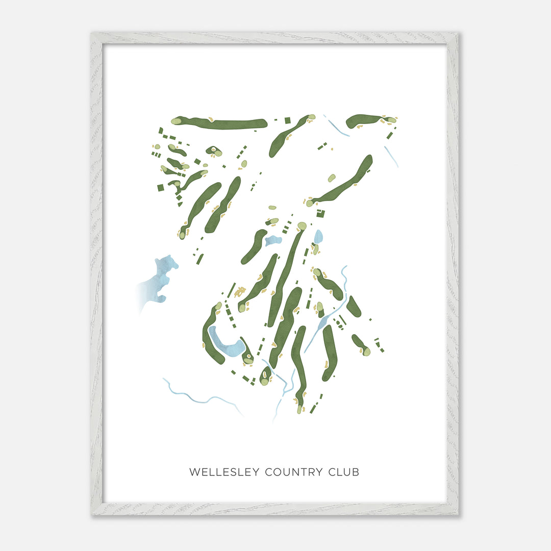 Print of Wellesley Country Club Modern Map