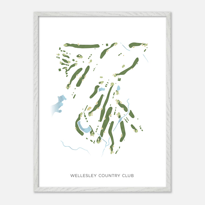 Print of Wellesley Country Club Modern Map