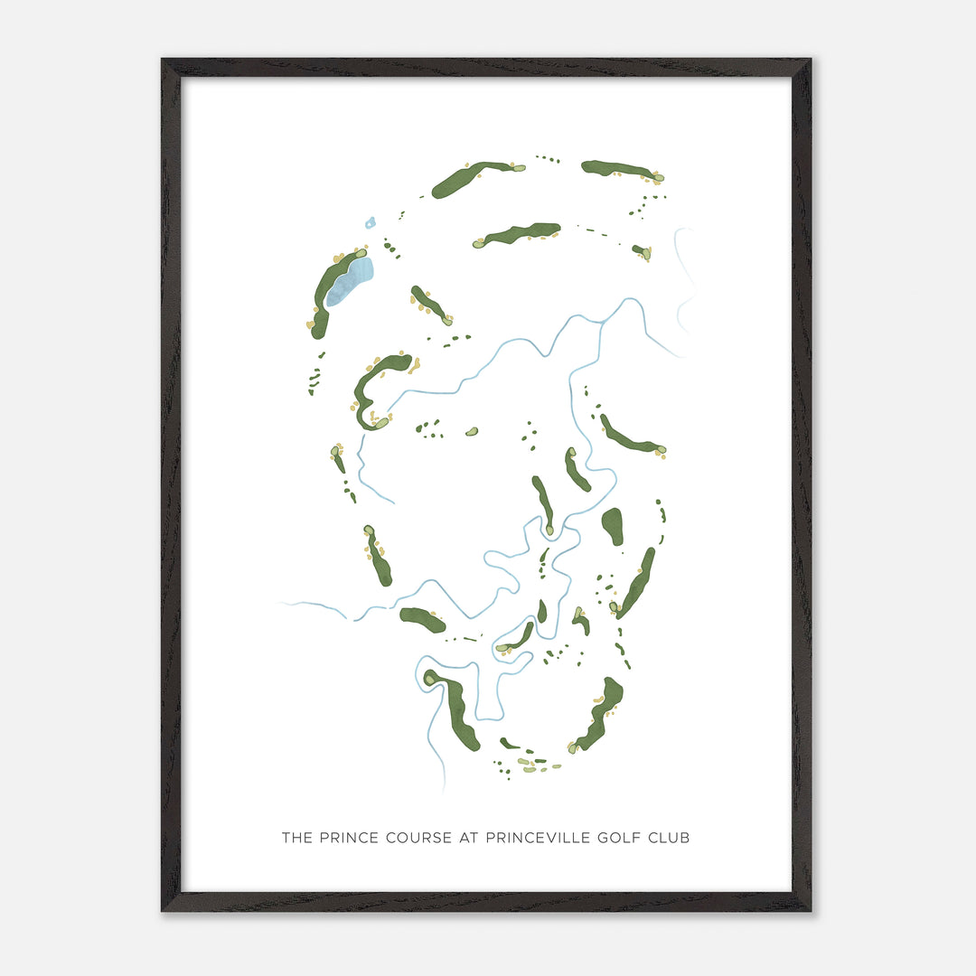 Print of The Prince Course At Princeville Golf Club Modern Map