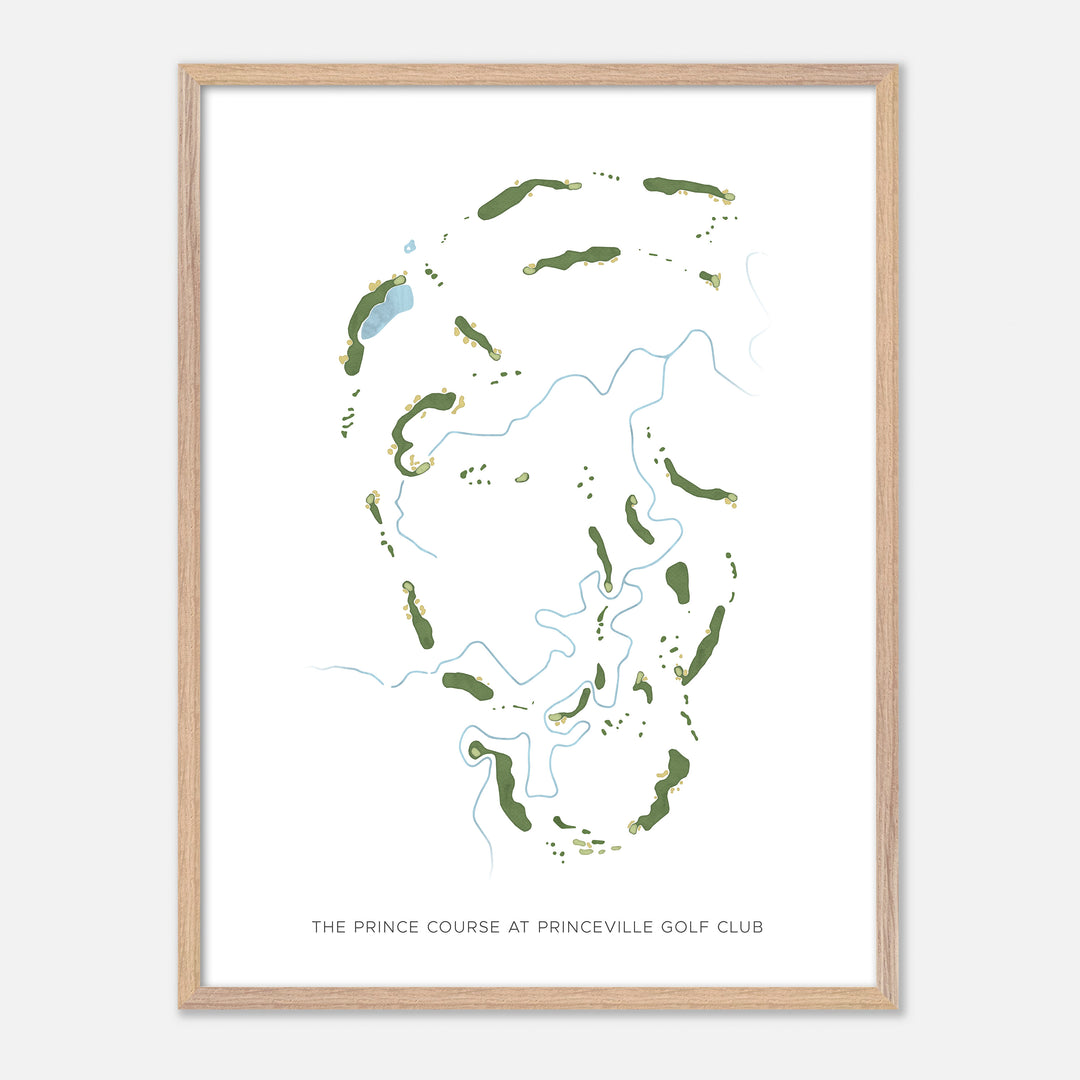 Print of The Prince Course At Princeville Golf Club Modern Map