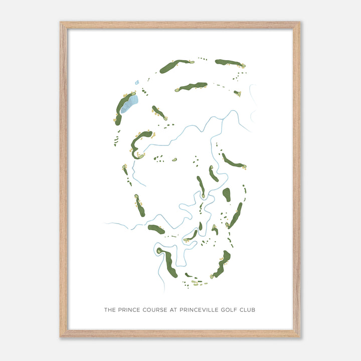 Print of The Prince Course At Princeville Golf Club Modern Map