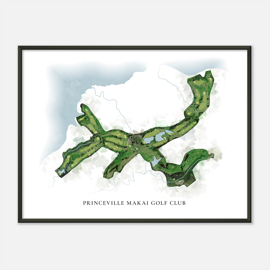 Print of Princeville Makai Golf Club Classic Map