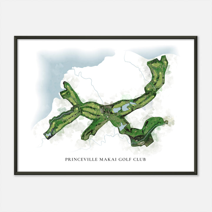 Print of Princeville Makai Golf Club Classic Map