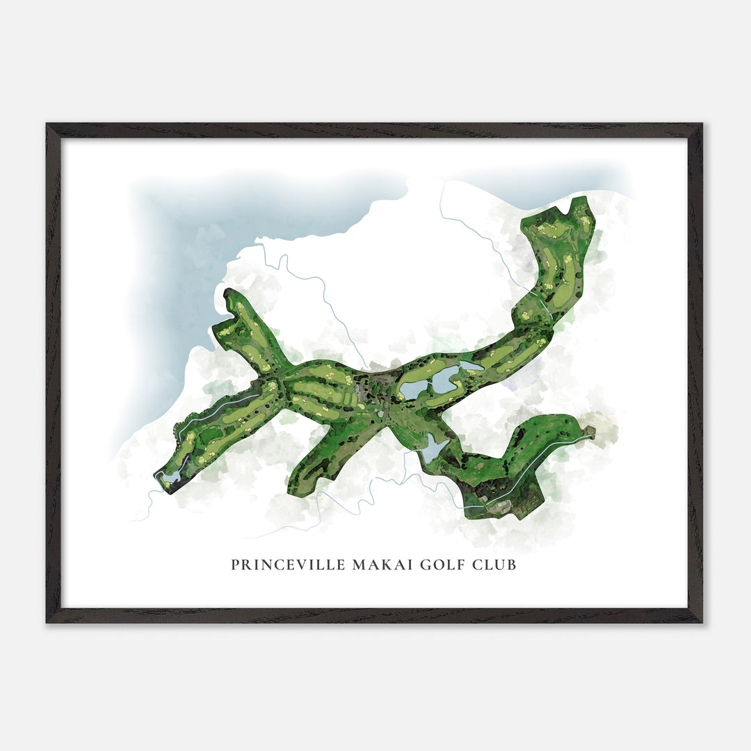 Print of Princeville Makai Golf Club Classic Map