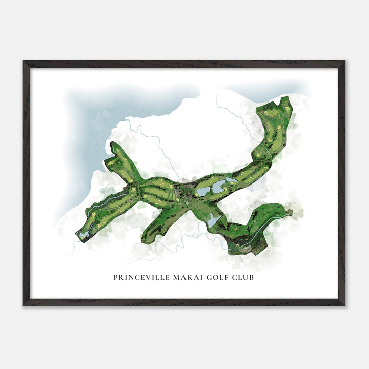 Print of Princeville Makai Golf Club Classic Map