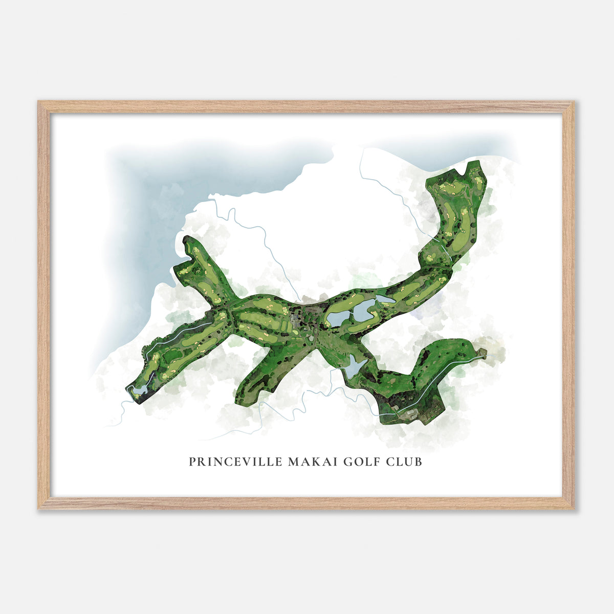 Print of Princeville Makai Golf Club Classic Map