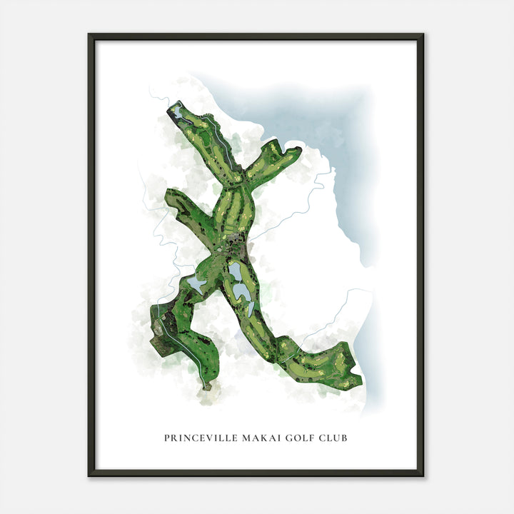 Print of Princeville Makai Golf Club Classic Map