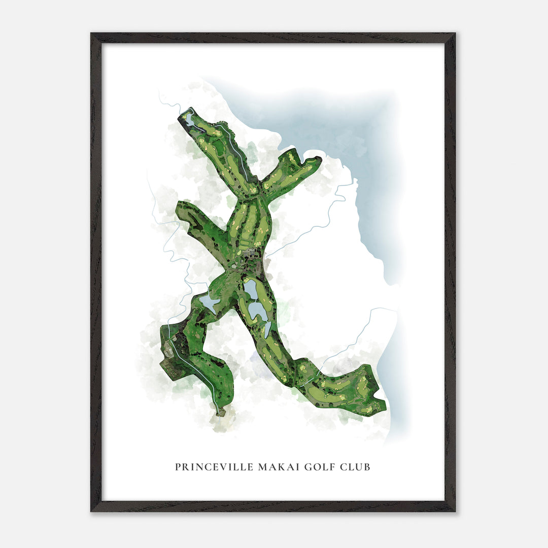 Print of Princeville Makai Golf Club Classic Map
