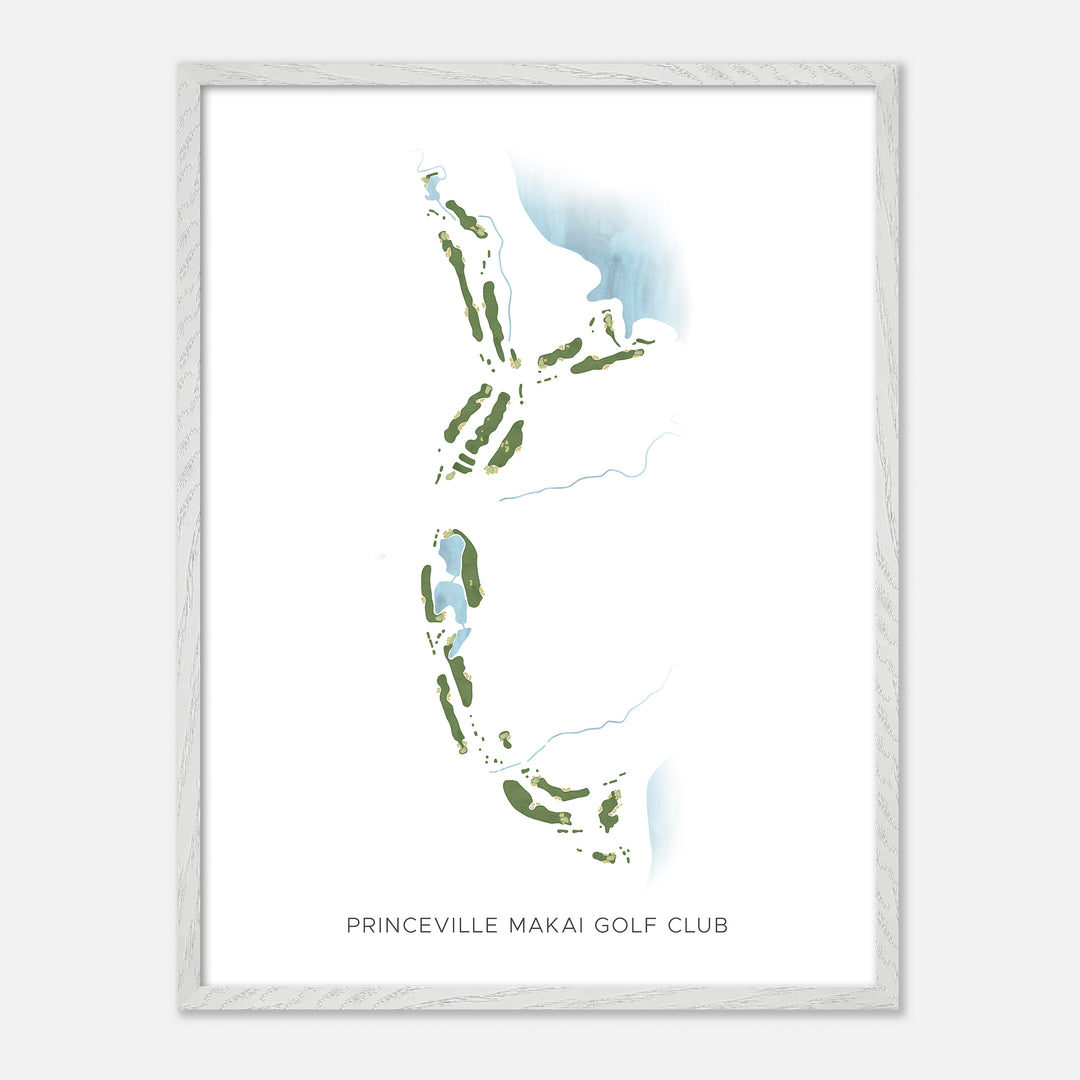 Print of Princeville Makai Golf Club Modern Map