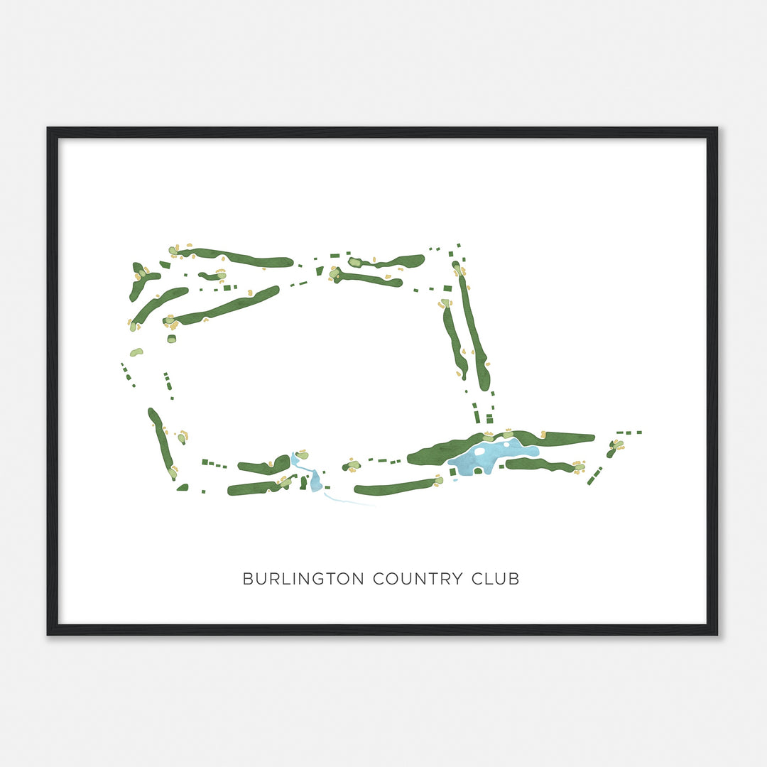 Print of Burlington Country Club Modern Map