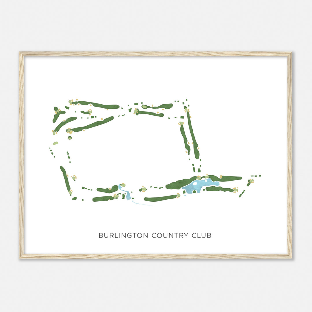 Print of Burlington Country Club Modern Map