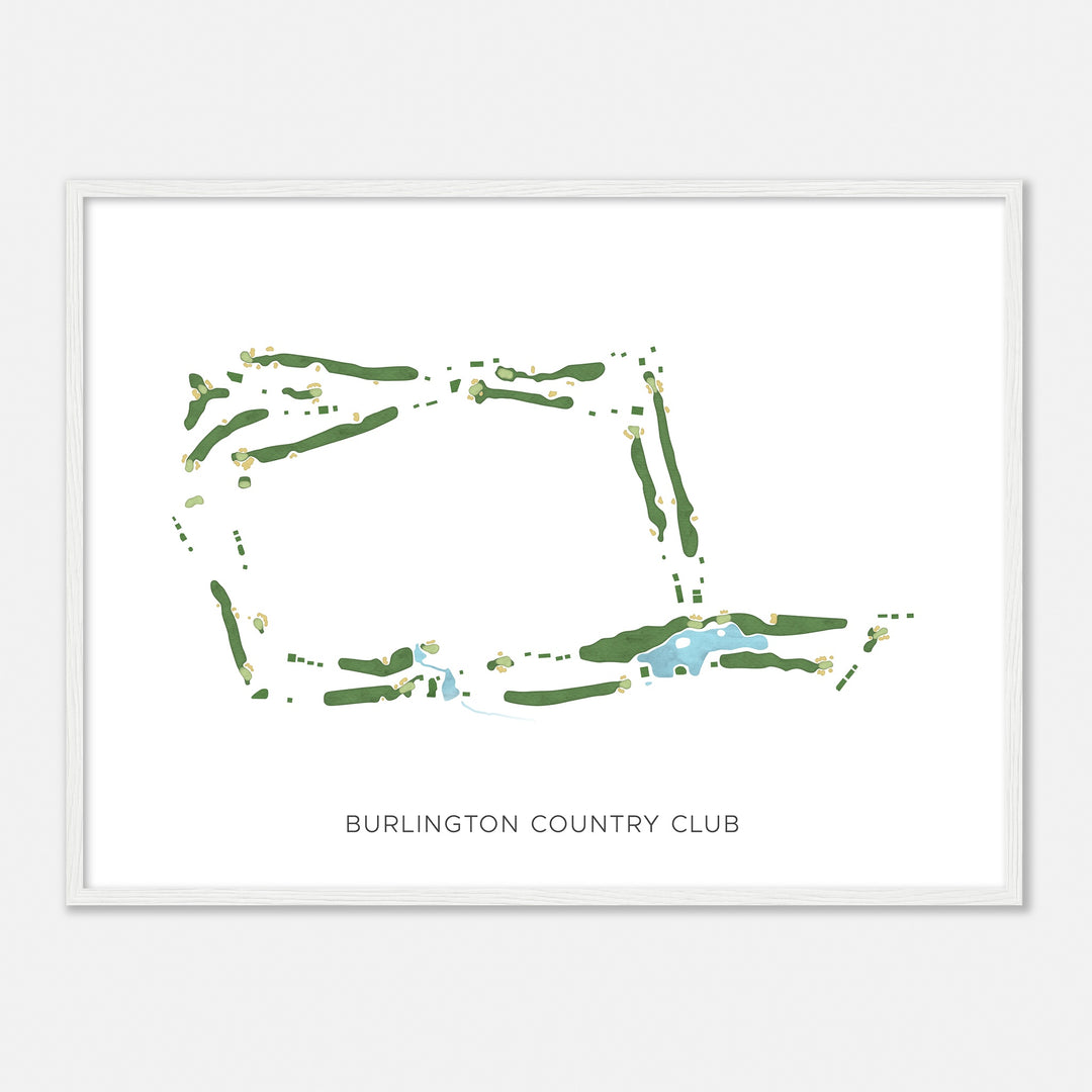 Print of Burlington Country Club Modern Map