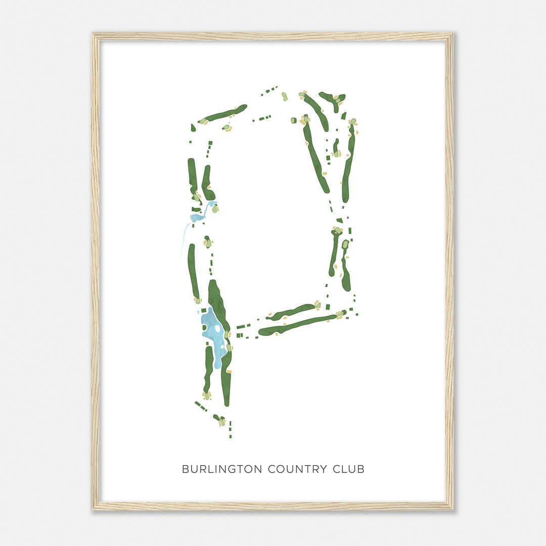 Print of Burlington Country Club Modern Map