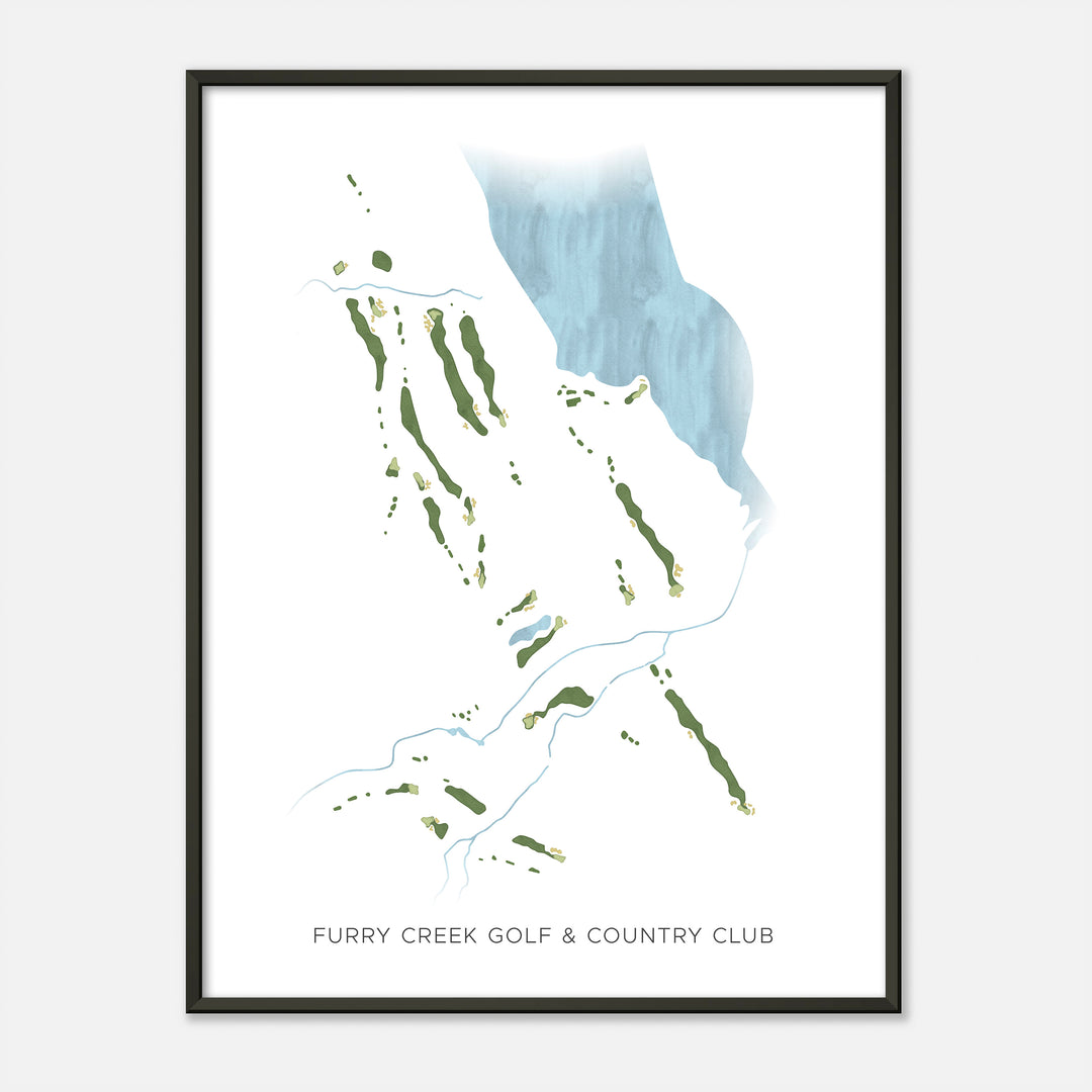 Print of Furry Creek Golf & Country Club Modern Map