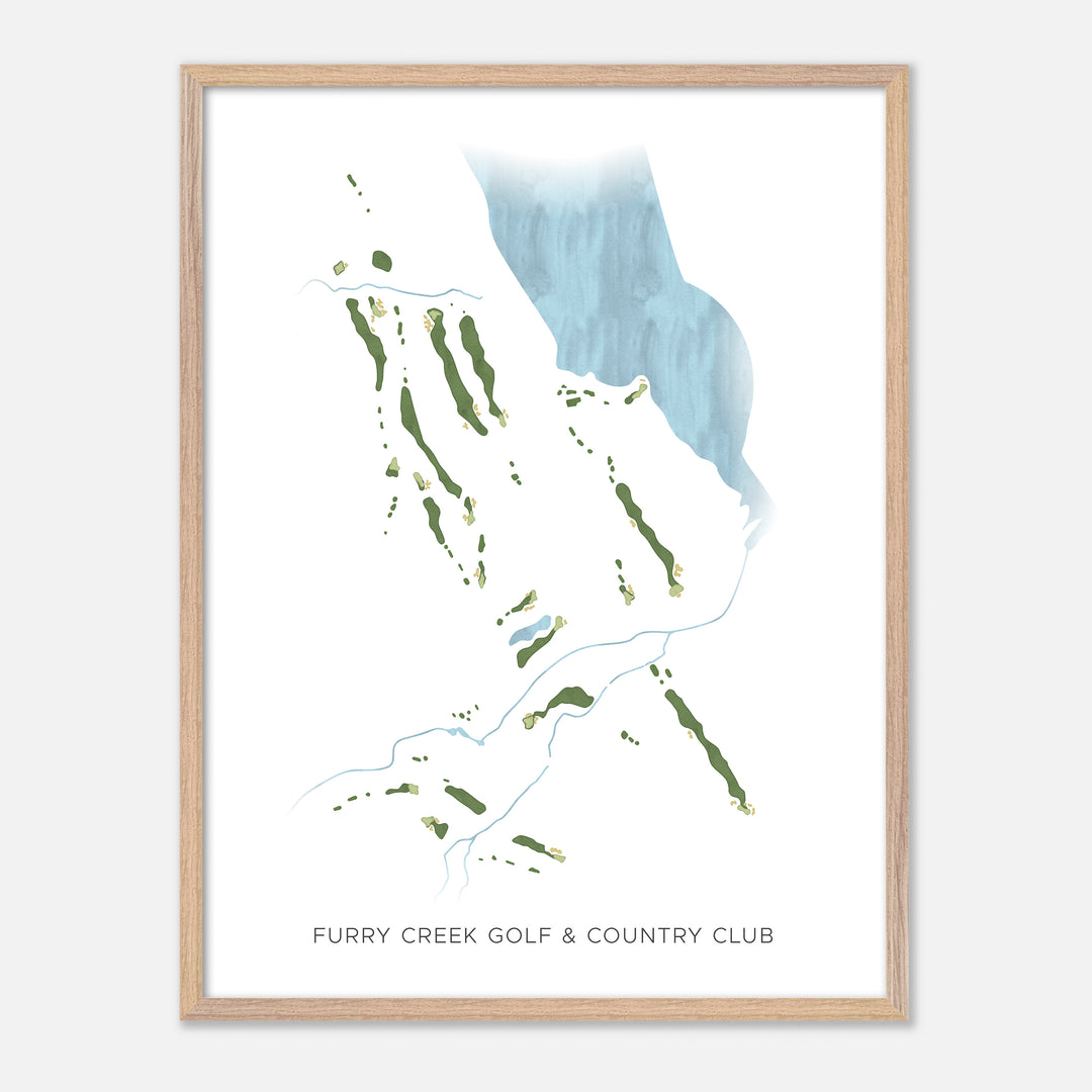 Print of Furry Creek Golf & Country Club Modern Map