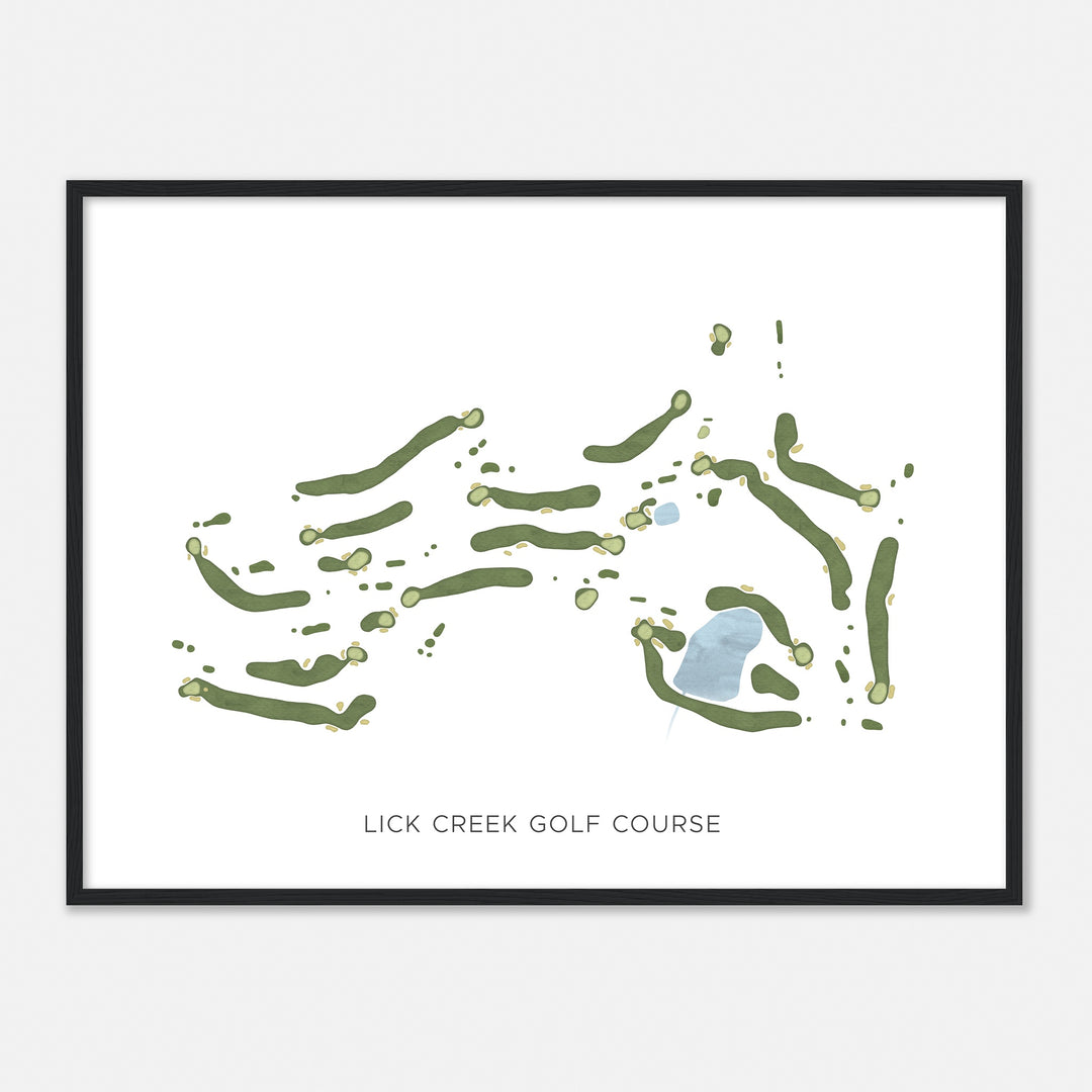 Print of Lick Creek Golf Course Modern Map