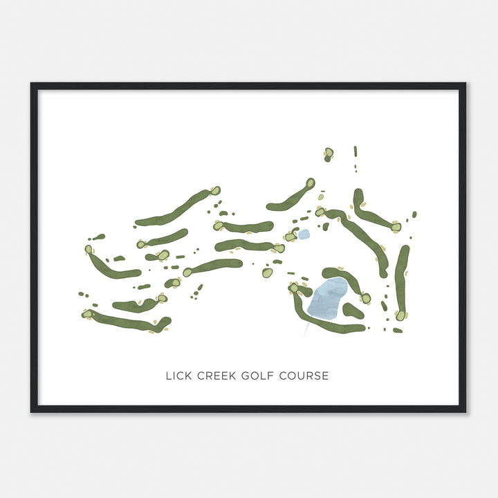 Print of Lick Creek Golf Course Modern Map