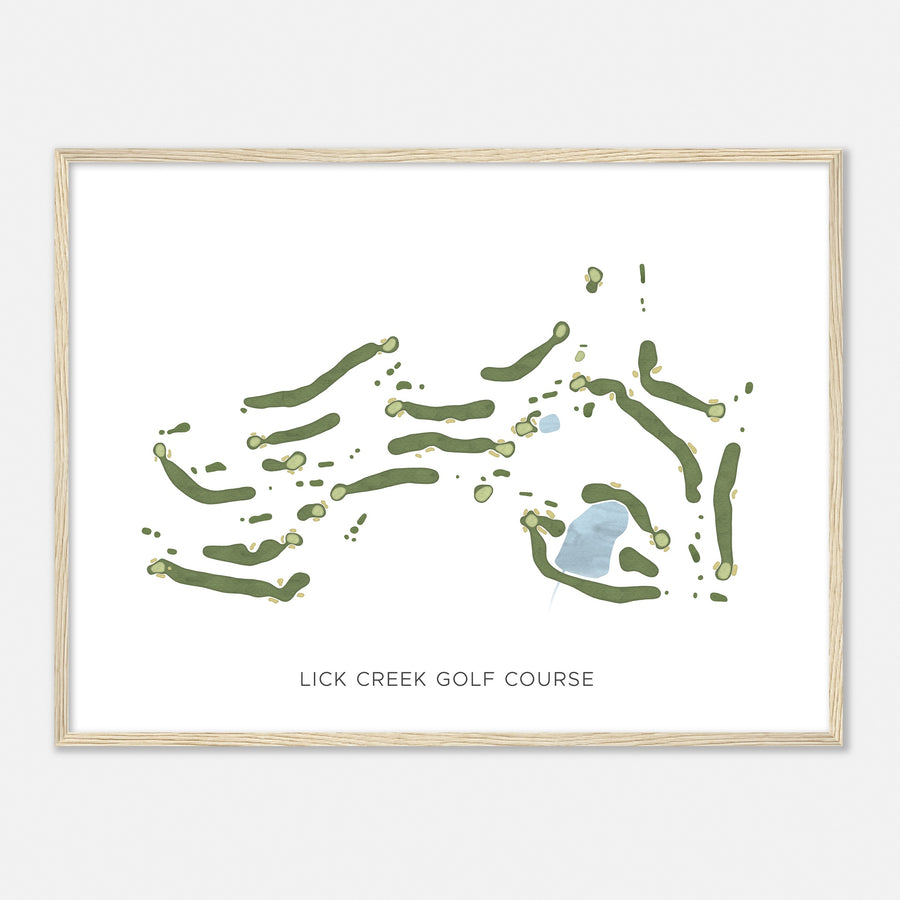 Print of Lick Creek Golf Course Modern Map