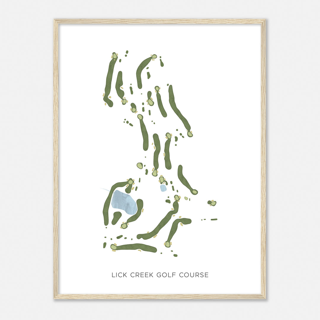 Print of Lick Creek Golf Course Modern Map