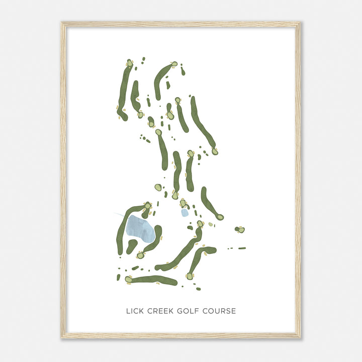 Print of Lick Creek Golf Course Modern Map