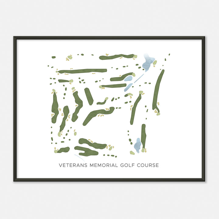Print of Veterans Memorial Golf Course Modern Map