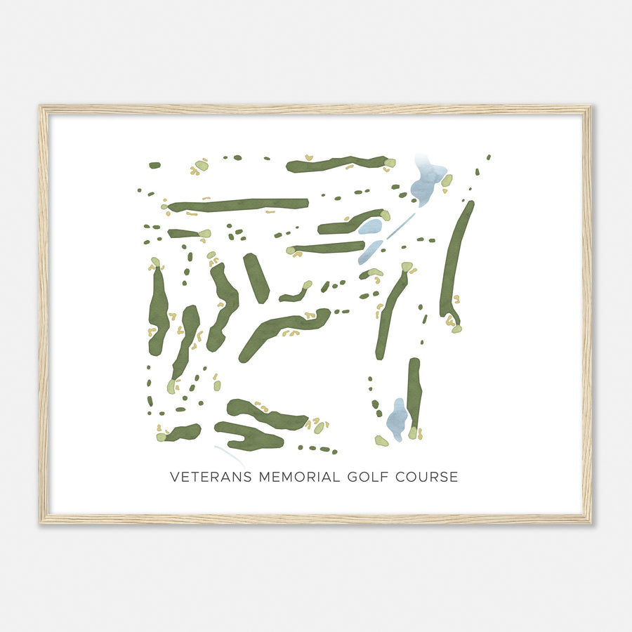 Print of Veterans Memorial Golf Course Modern Map