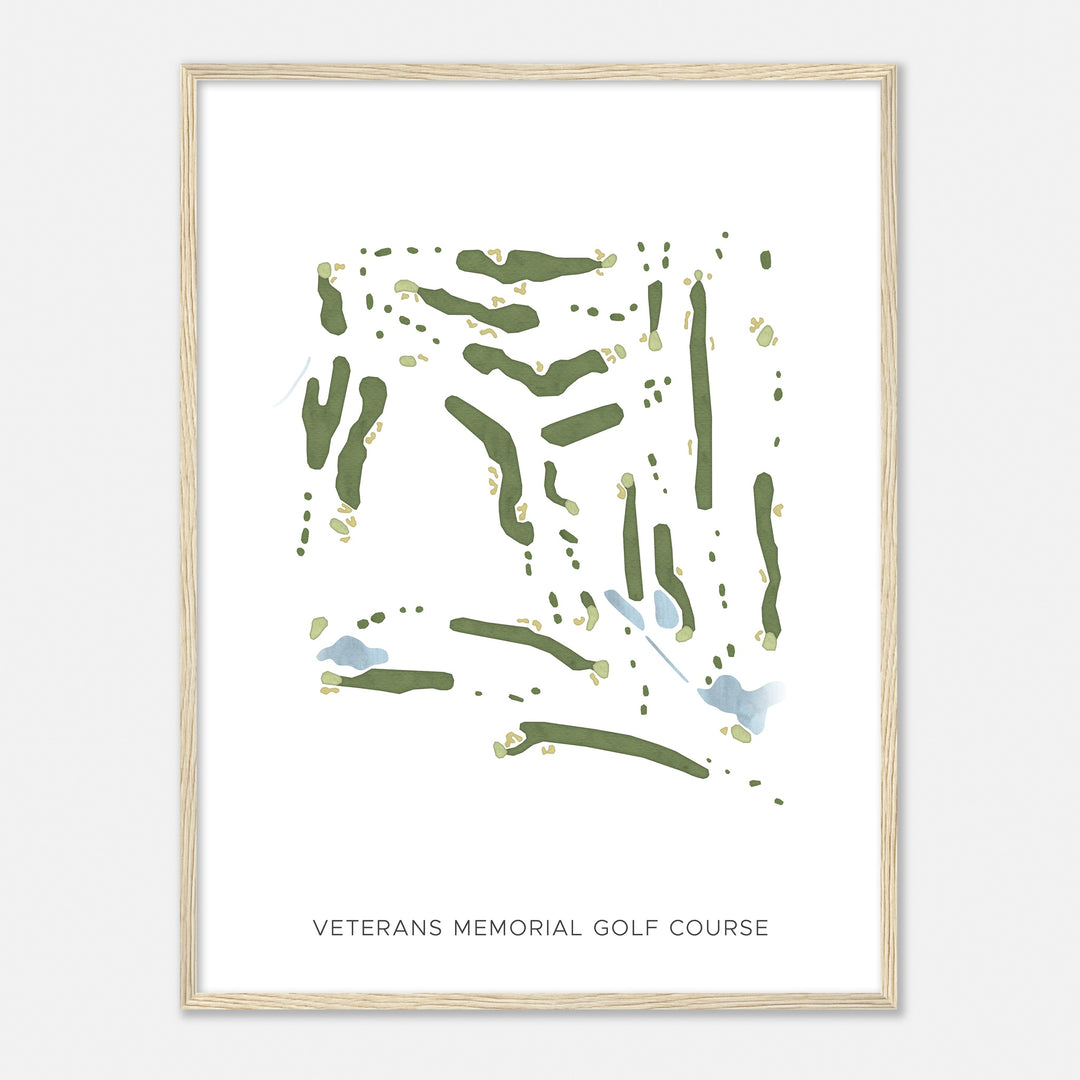 Print of Veterans Memorial Golf Course Modern Map