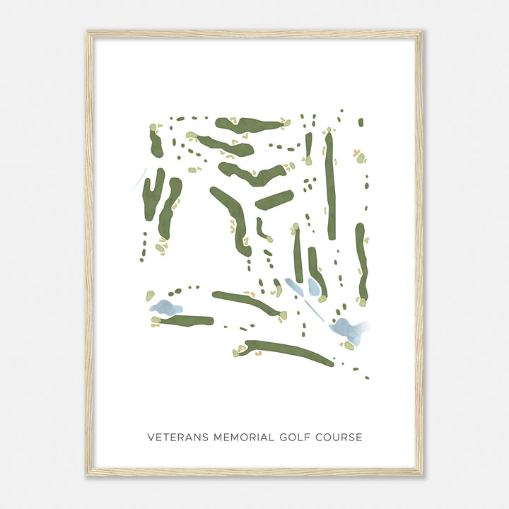 Print of Veterans Memorial Golf Course Modern Map