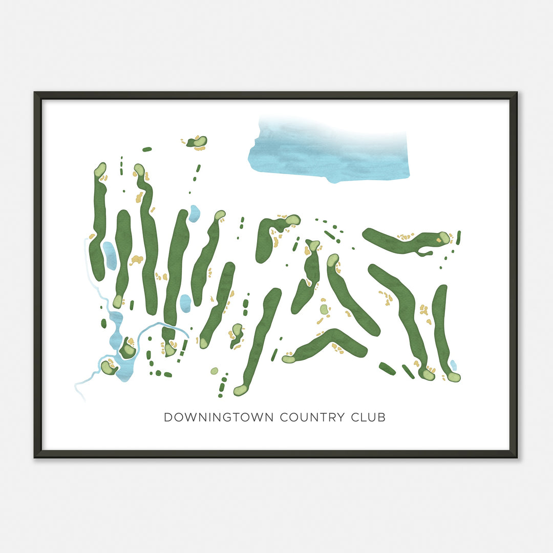 Print of Downingtown Country Club Modern Map