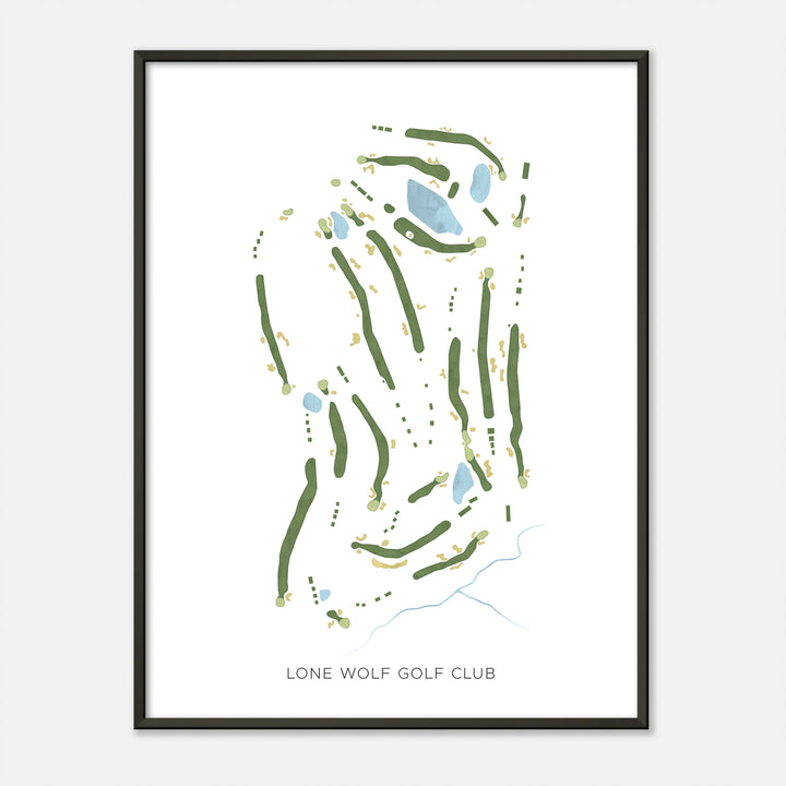Print of Lone Wolf Golf Club Modern Map