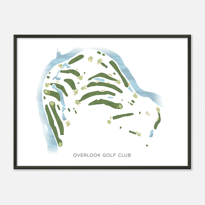 Print of Overlook Golf Club Modern Map