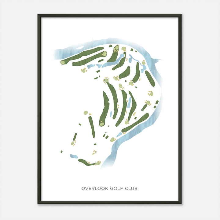 Print of Overlook Golf Club Modern Map
