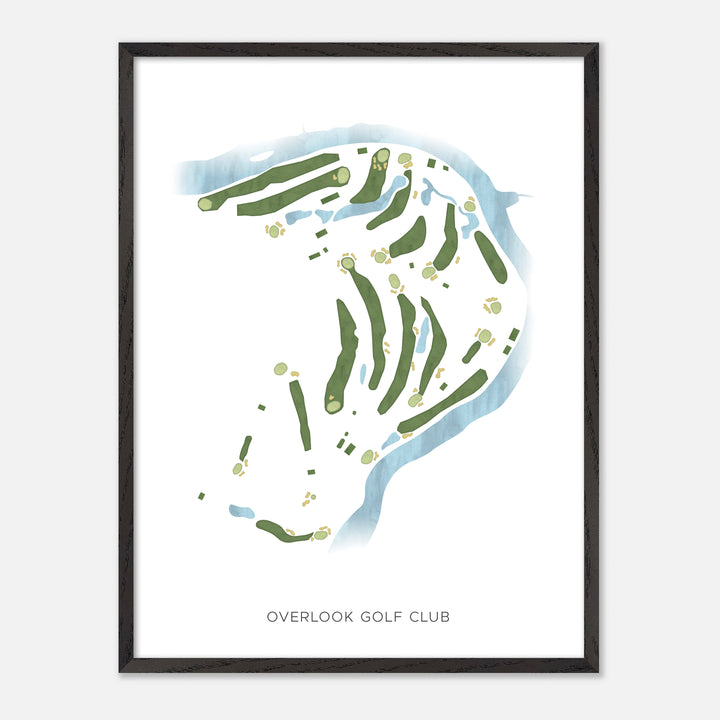 Print of Overlook Golf Club Modern Map