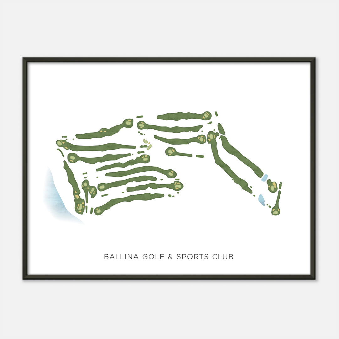 Print of Ballina Golf & Sports Club Modern Map