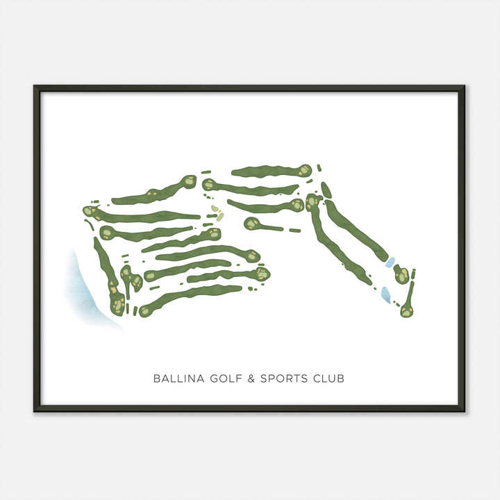 Print of Ballina Golf & Sports Club Modern Map