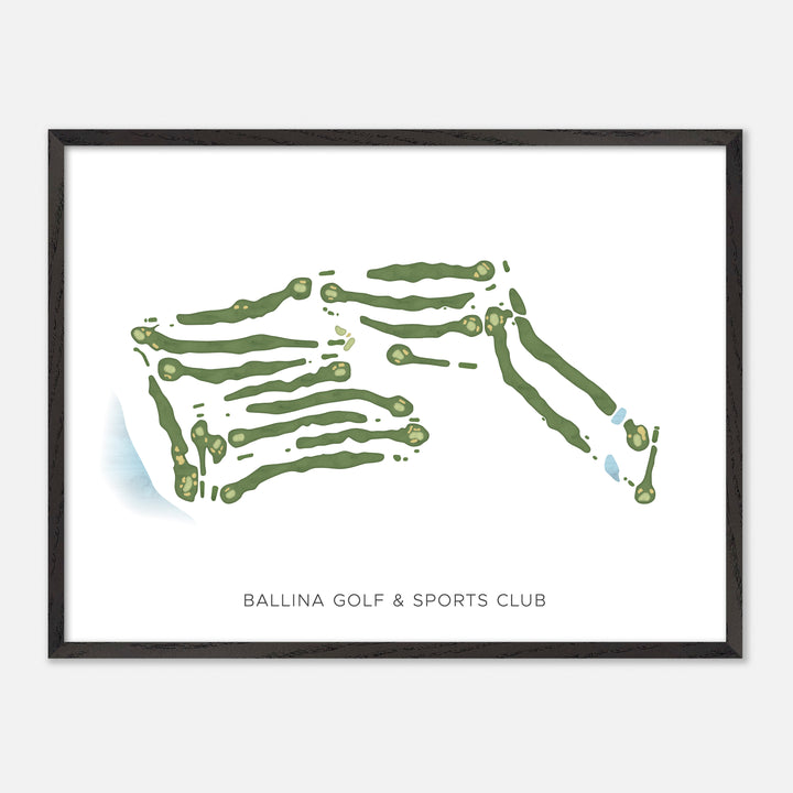 Print of Ballina Golf & Sports Club Modern Map