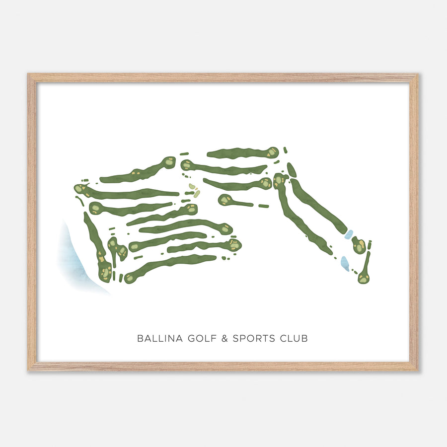 Print of Ballina Golf & Sports Club Modern Map