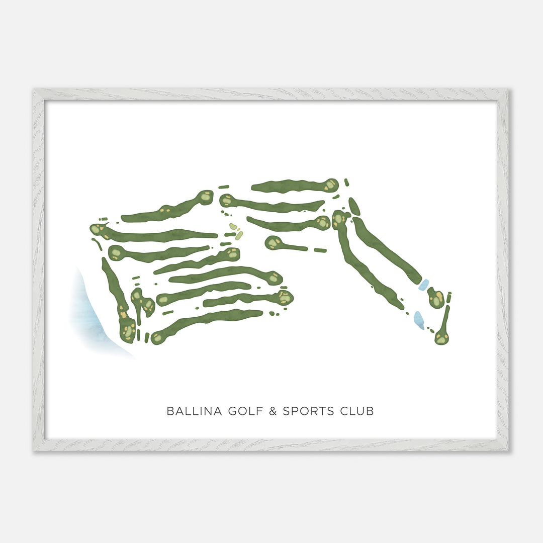 Print of Ballina Golf & Sports Club Modern Map