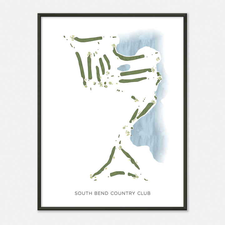 Print of South Bend Country Club Modern Map
