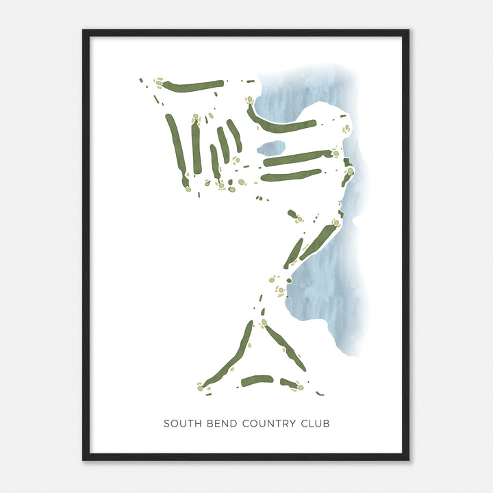Print of South Bend Country Club Modern Map