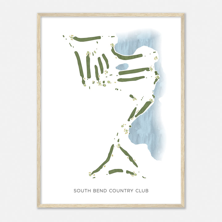Print of South Bend Country Club Modern Map
