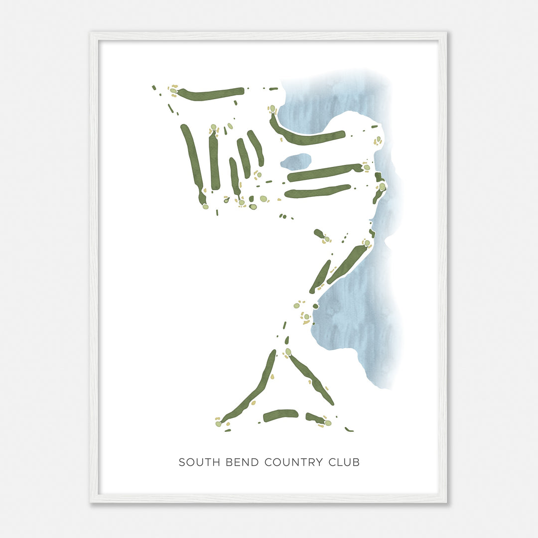 Print of South Bend Country Club Modern Map