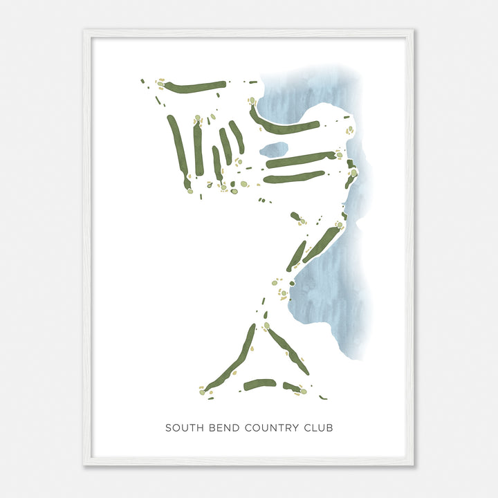 Print of South Bend Country Club Modern Map