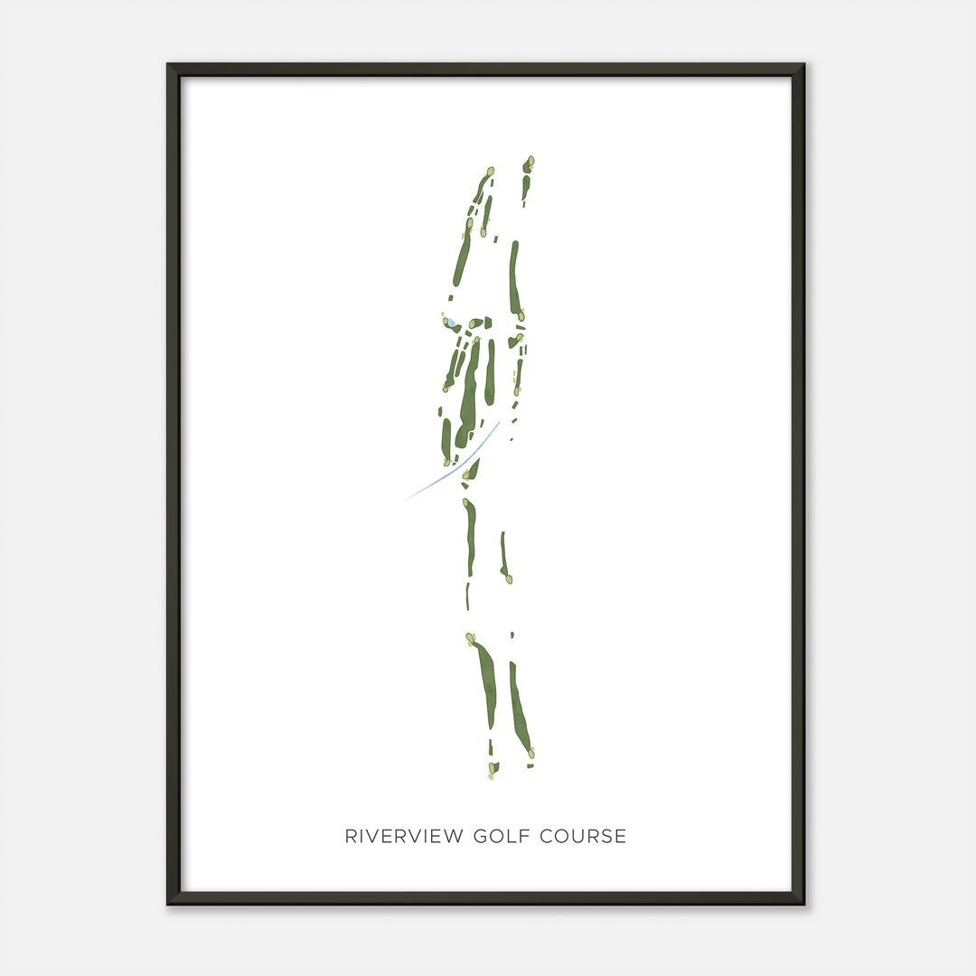 Print of Riverview Golf Course Modern Map