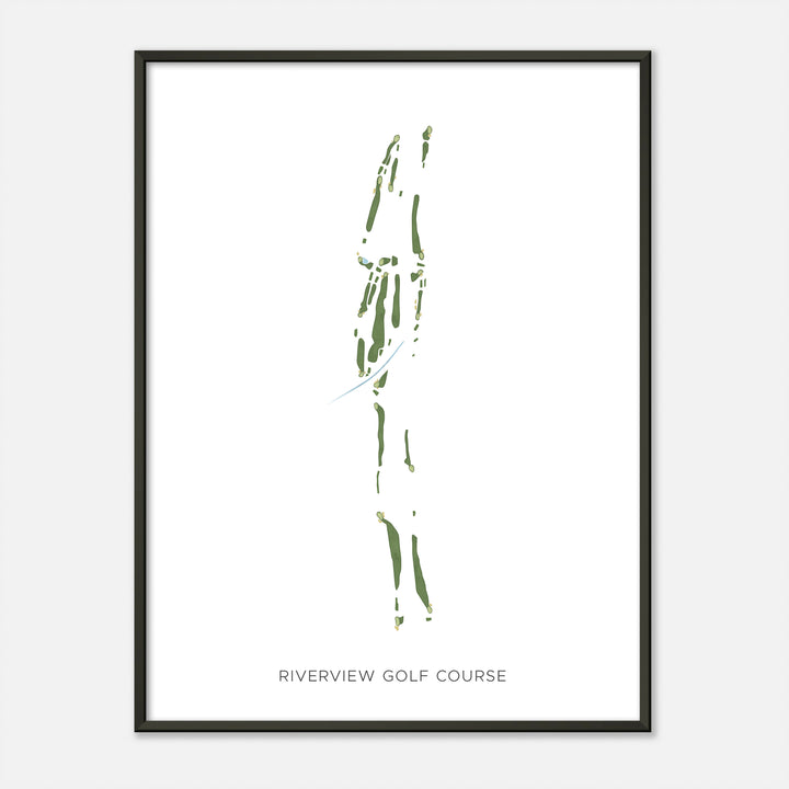 Print of Riverview Golf Course Modern Map