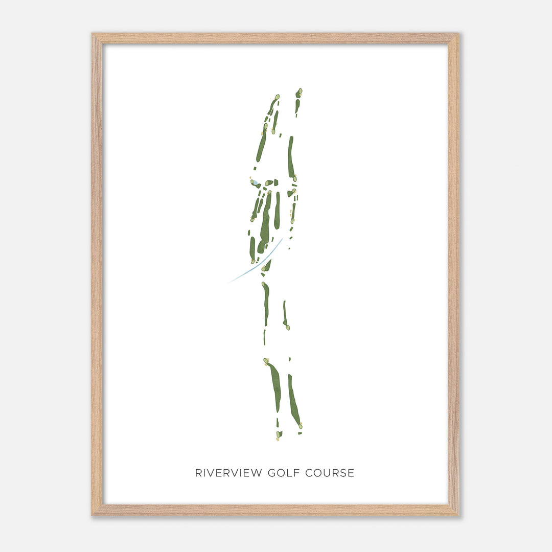 Print of Riverview Golf Course Modern Map
