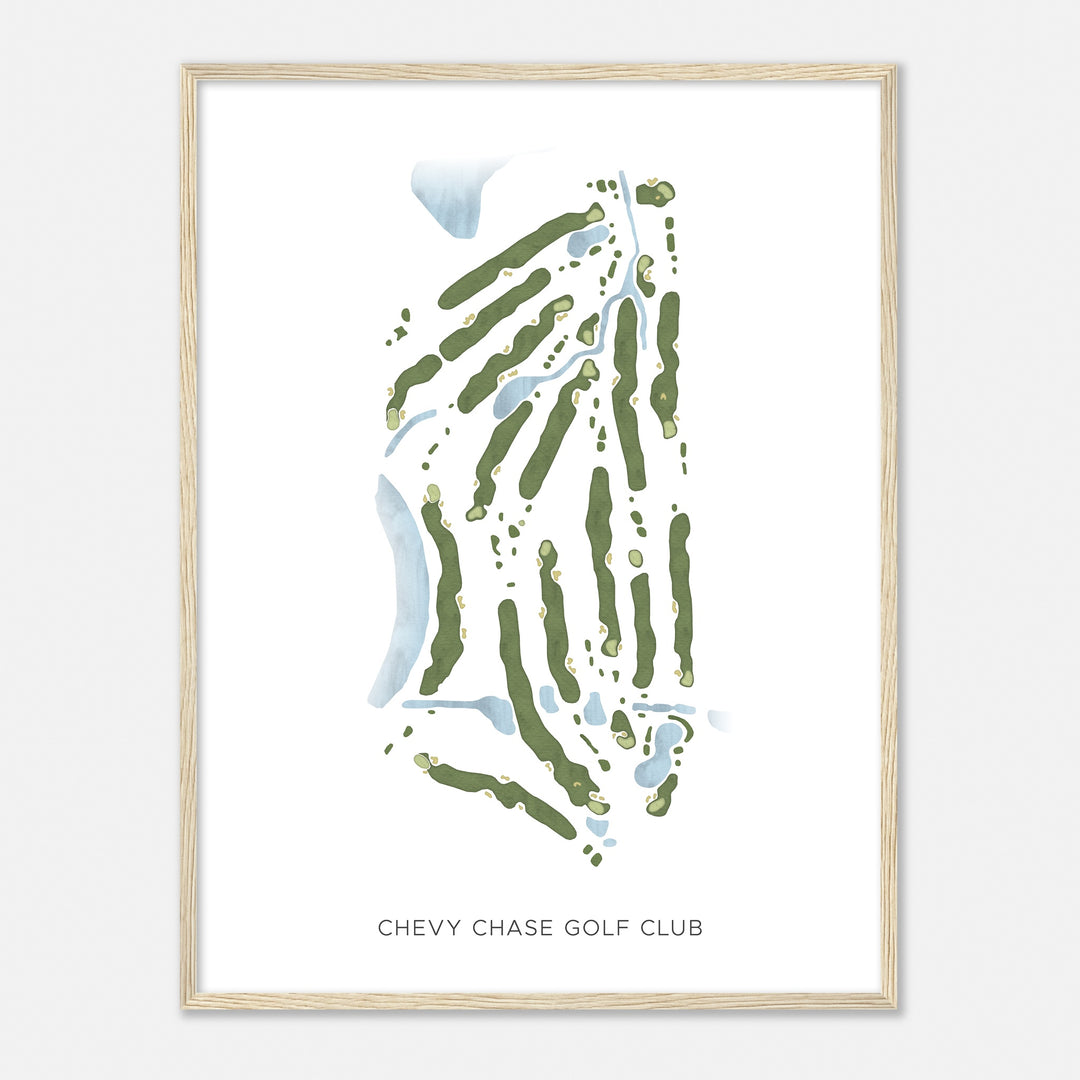 Print of Chevy Chase Golf Club Modern Map