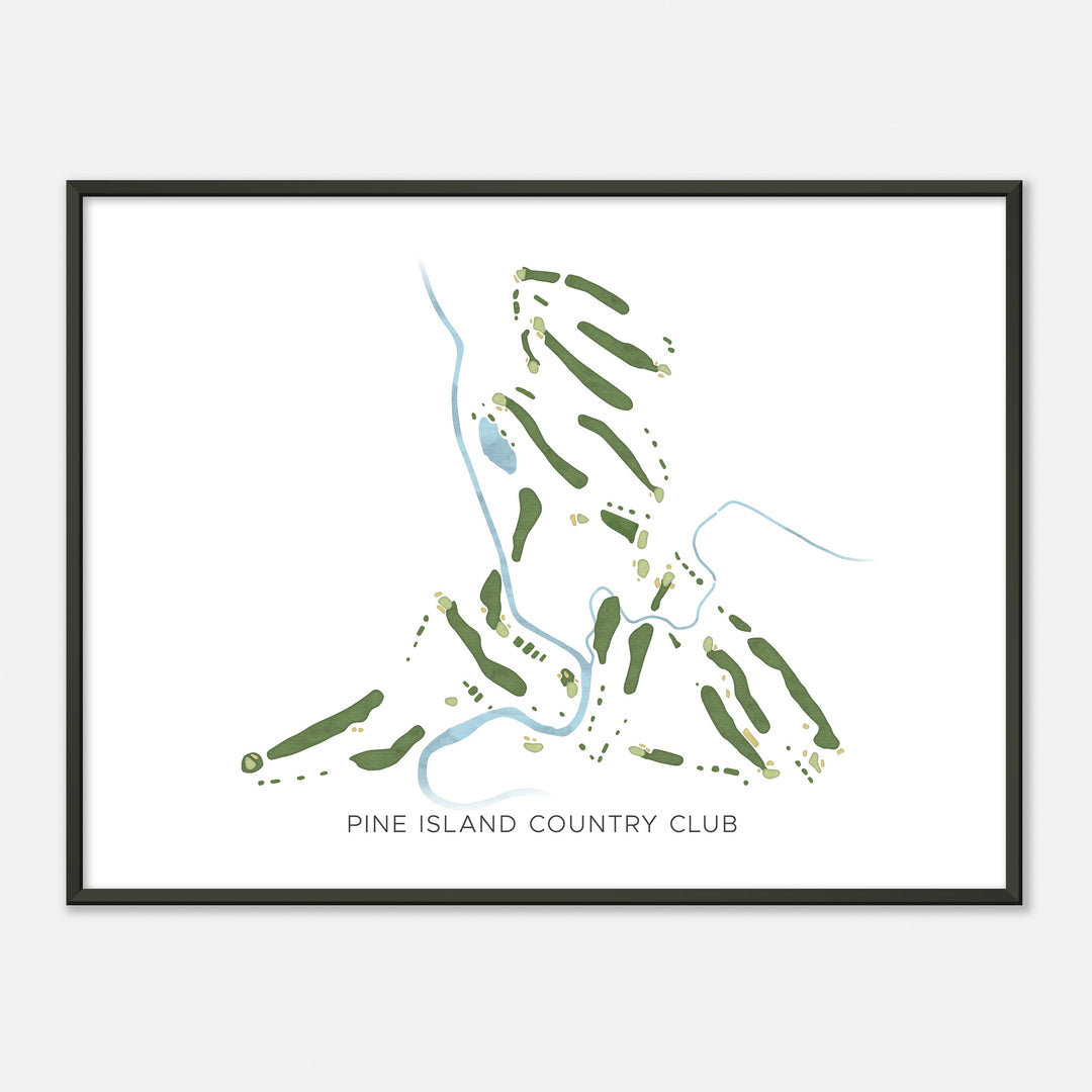 Print of Pine Island Country Club Modern Map