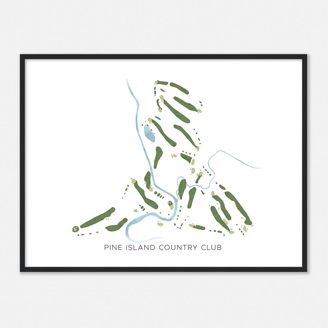 Print of Pine Island Country Club Modern Map